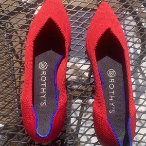 EUC ROTHY'S THE POINT BRIGHT RED SIZE 8.5